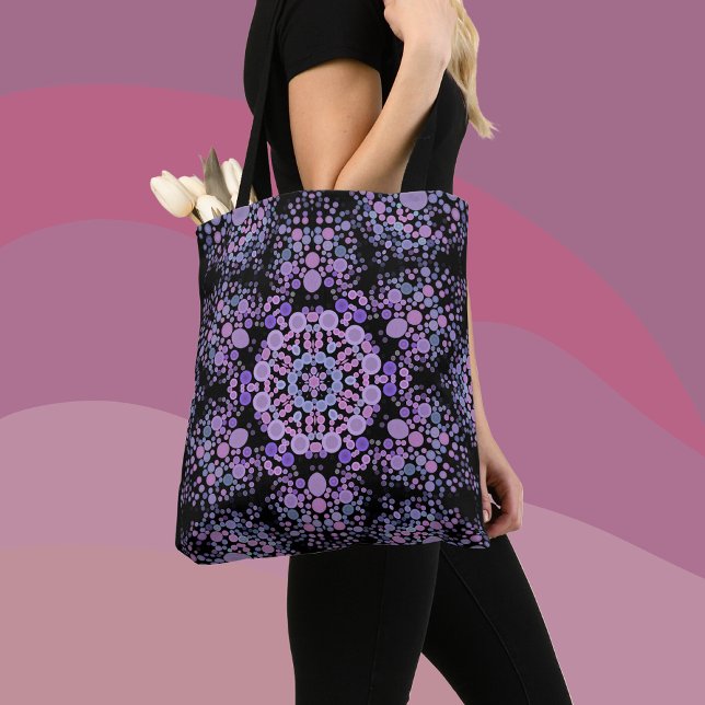 Bolso De Tela Dot Mandala Flor rosa y morado (Subido por el creador)