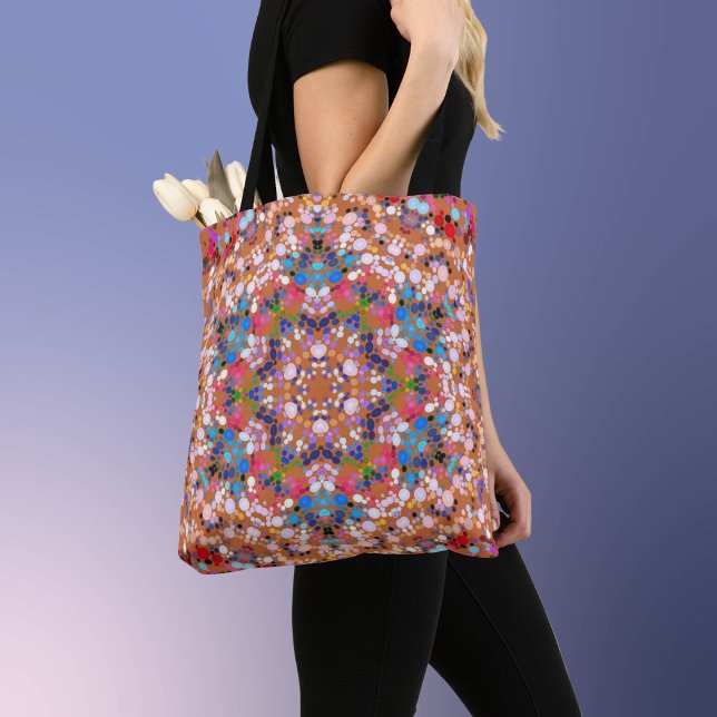 Bolso De Tela Dot Mandala Naranja Rosa azul y blanco (Subido por el creador)