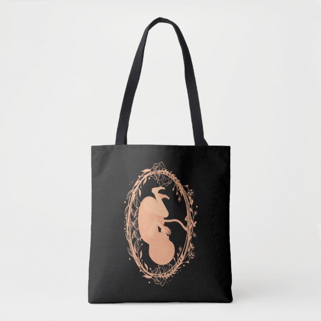 Bolso De Tela Doula bebé embarazada Floral Doula Partera (Anverso)
