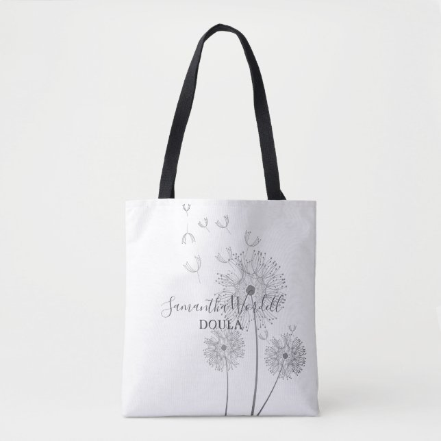 Bolso De Tela Doula Birth Services Delicate Flowers (Anverso)