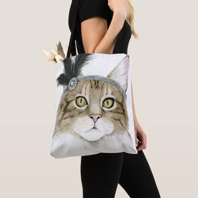 Bolso De Tela Downton Cat | Adornado Con Pájaros (Detalle)