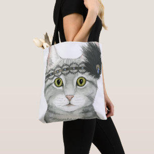 Bolso De Tela Downton Cat   Bejeweld Con Lace
