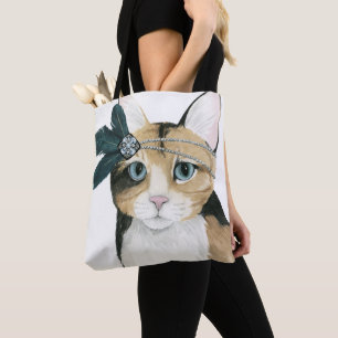 Bolso De Tela Downton Cat   Bejeweling con plumas