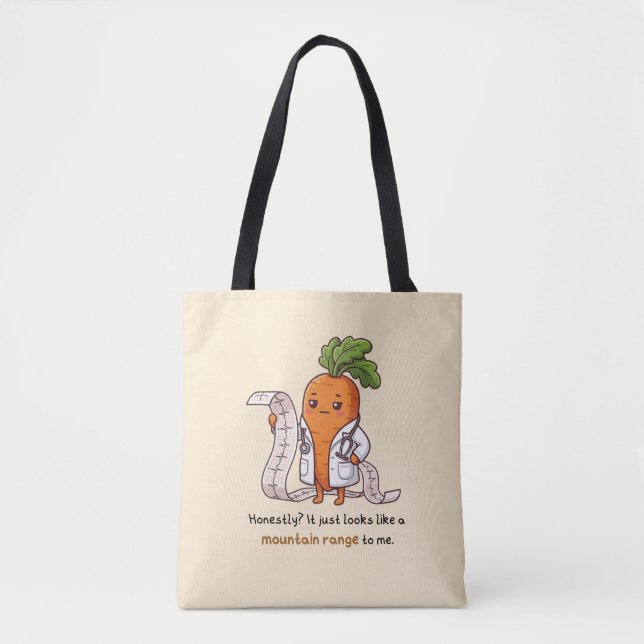 Bolso De Tela  ​Dr. Carrot ECG Mountain Range Funny Medical Tote (Anverso)