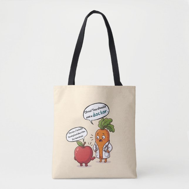 Bolso De Tela Dr. Carrot Series Funny Medical Pun Tote Bag  (Anverso)