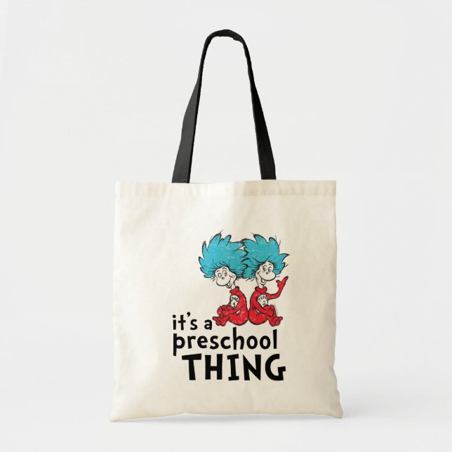 Bolso De Tela Dr. Seuss | Es algo preescolar (Frente)