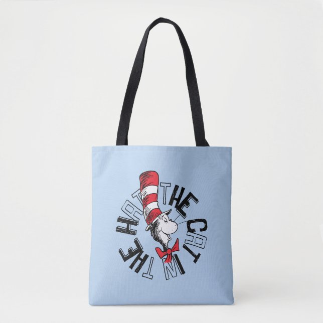 Bolso De Tela Dr. Seuss | Gato en el arte redondo Gorra (Anverso)