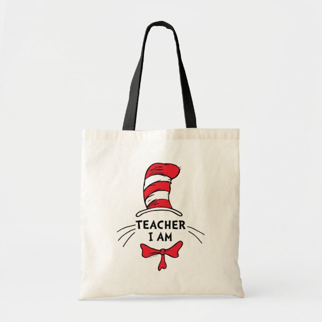 Bolso De Tela Dr. Seuss | Gato en el Gorra - Profesor que soy (Frente)