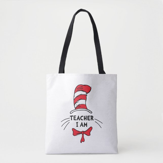 Bolso De Tela Dr. Seuss | Gato en el Gorra - Profesor que soy (Anverso)