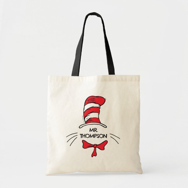 Bolso De Tela Dr. Seuss | Gato en el nombre del profesor Persona (Frente)