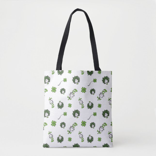Bolso De Tela Dr. Seuss | Gato en el patrón de Gorra (Anverso)