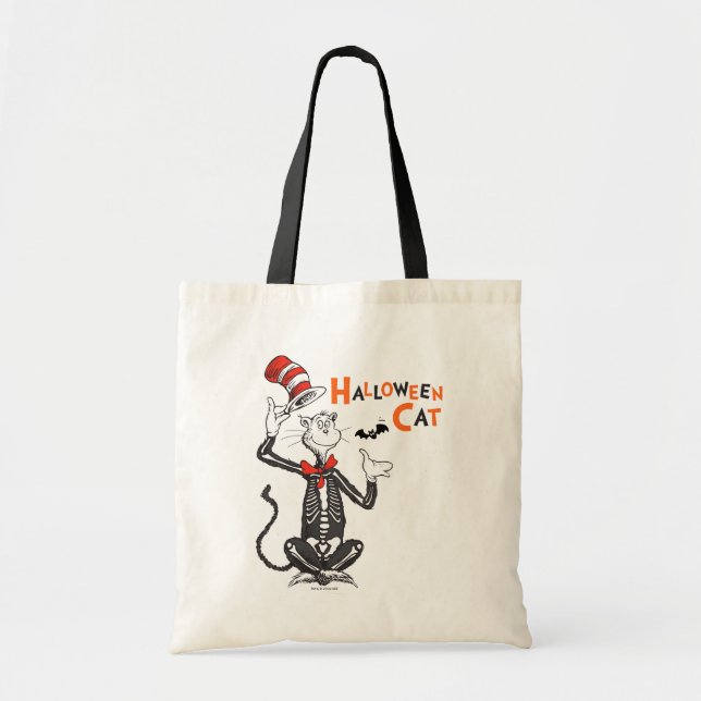 Bolso De Tela Dr. Seuss | Gato en el sombrero de Halloween (Frente)