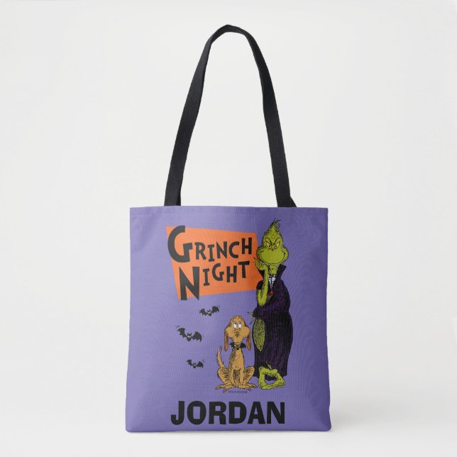 Bolso De Tela Dr. Seuss | Gráfica nocturna de Hallowen Grinch (Anverso)