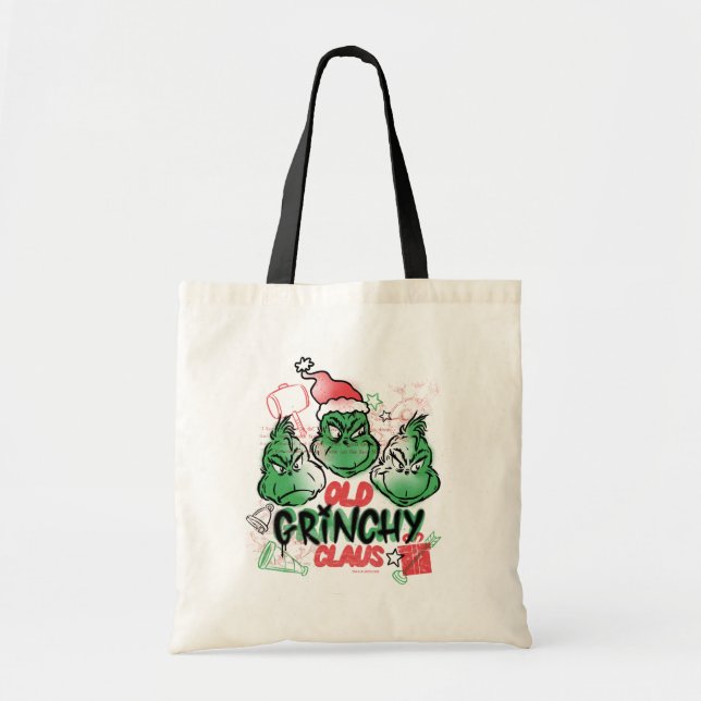 Bolso De Tela Dr. Seuss | Old Grinch Claus (Frente)