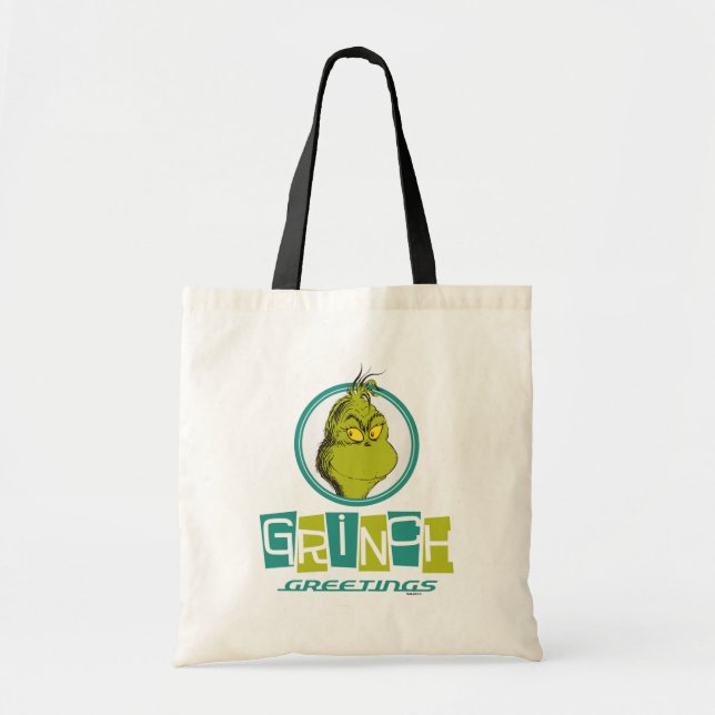 Bolso De Tela Dr. Seuss | Saludos de Grinch (Frente)
