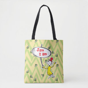 Bolso De Tela Dr. Seuss   Sam-I-Am Holding Sign