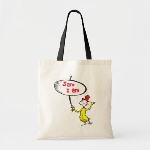 Bolso De Tela Dr. Seuss   Sam-I-Am sosteniendo cartel