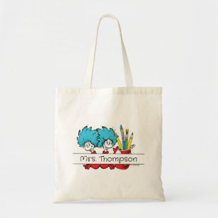 Bolso De Tela Dr. Seuss   Thing One Thing Two Teacher Name