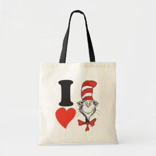 Bolso De Tela Dr. Seuss Valentine   Corazón del gato en el Gorra