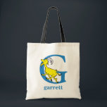 Bolso De Tela Dr. Seuss's ABC: Letter G - Blue | Add Your Name<br><div class="desc">This Dr. Seuss ABC: Letter G design is the perfect gift for a baby shower or your child's first or second birthday.  Personalize this design by adding your child's name or by changing the background color on the product.</div>
