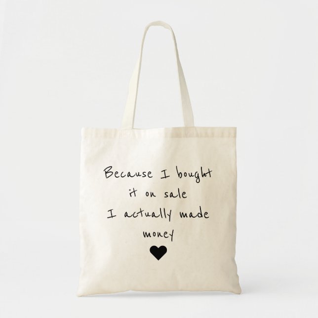 Bolso De Tela Draagtas Schoudertas citaat sale ik maak geld (Frente)