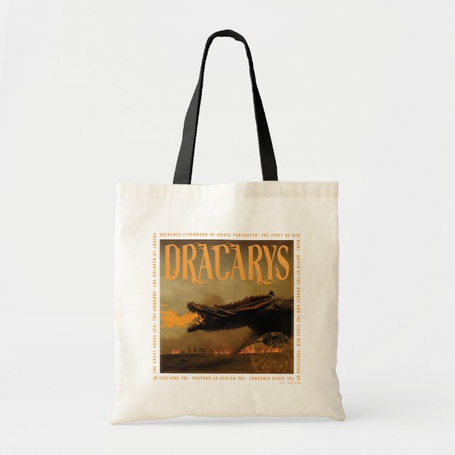 Bolso De Tela "Dracarys" Drogon Breathing Fire Graphic (Frente)