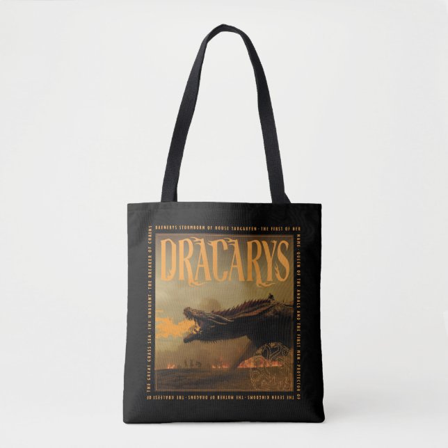 Bolso De Tela "Dracarys" Drogon Breathing Fire Graphic (Anverso)