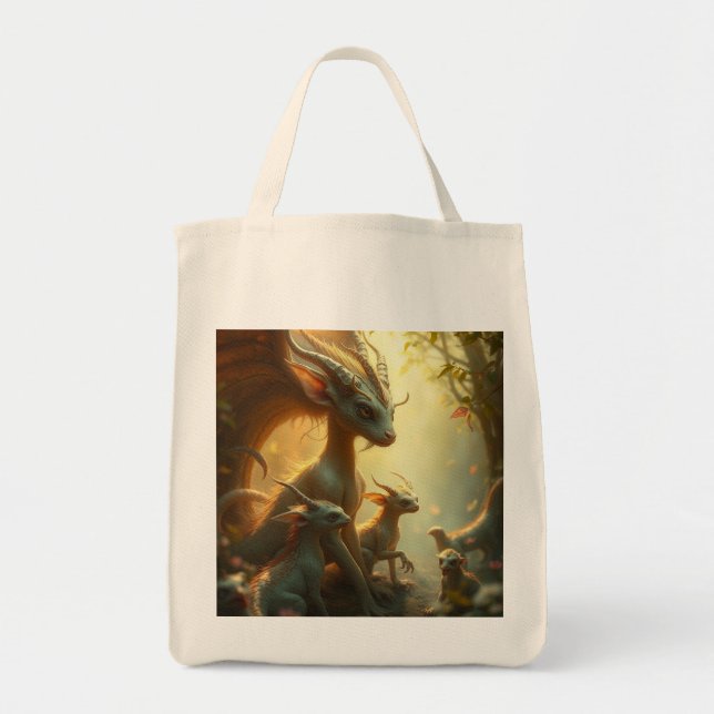 Bolso De Tela „Drachenmutter im goldenen Wald“ (Frente)