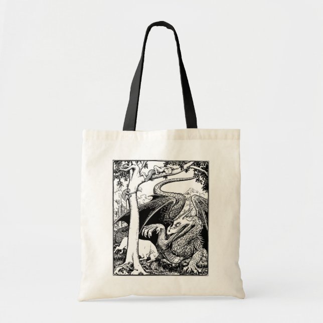 Bolso De Tela Dragón (Frente)