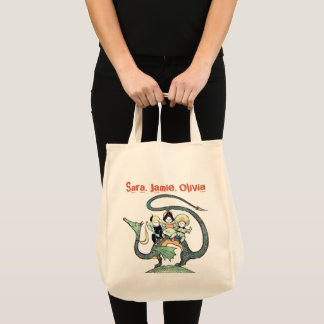 Bolso De Tela Dragón 3 Negrita
