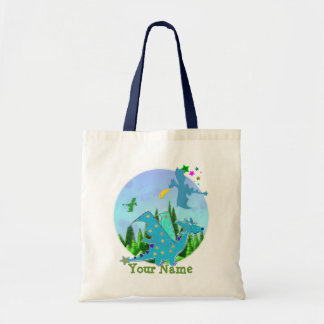 Bolso De Tela Dragón azul fresco