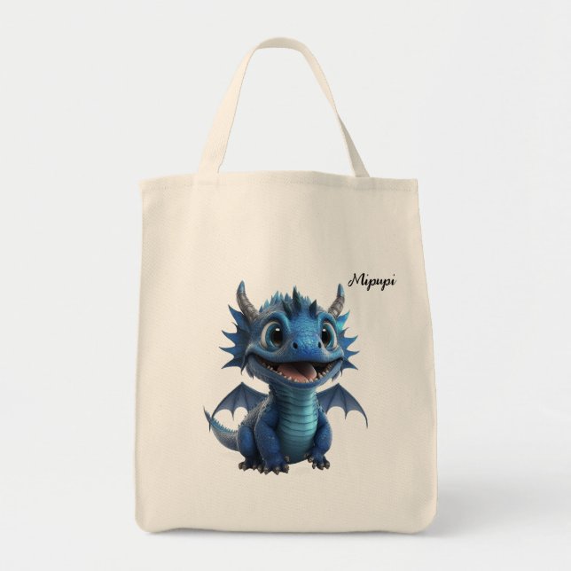 Bolso De Tela Dragón azul Mipupi (Frente)
