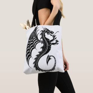 Bolso De Tela Dragon Black Shape Tattoo Style