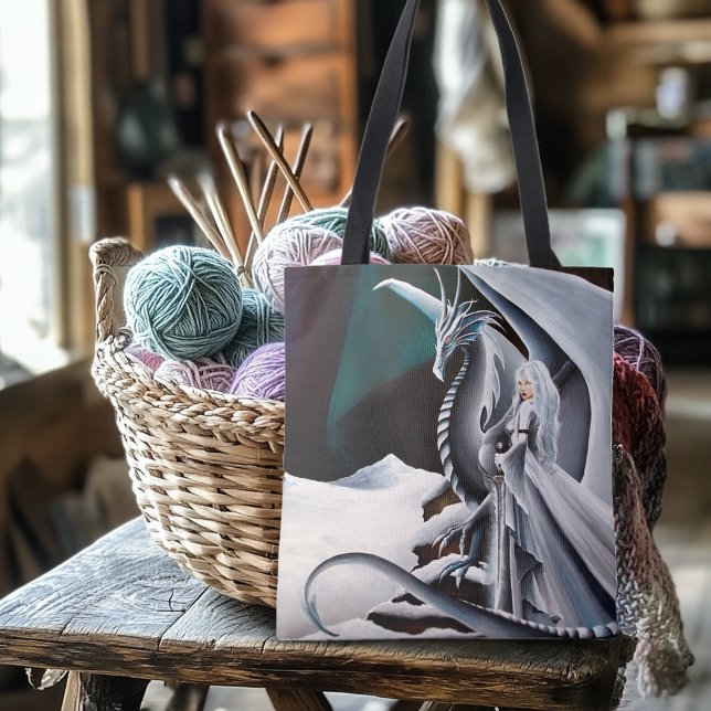 Bolso De Tela Dragón blanco Fantasy Auroras (Subido por el creador)