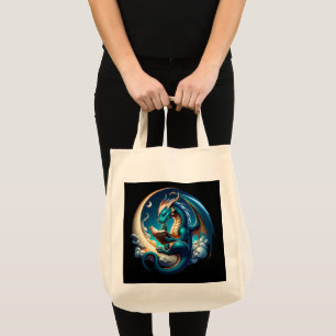 Bolso De Tela Dragon Bookworm, Moonlight Reading