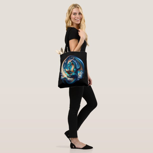 Bolso De Tela Dragon Bookworm, Moonlight Reading (Puesto)