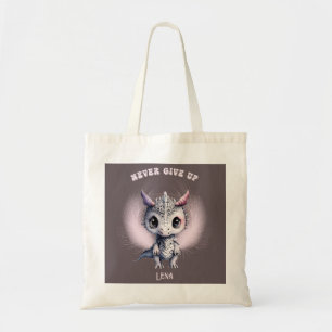 Bolso De Tela Dragón caprichoso "Nunca se rinda"