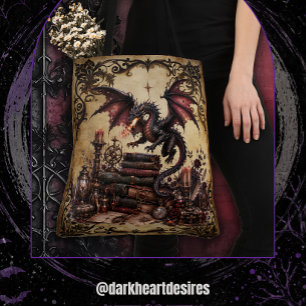 Bolso De Tela Dragón con pila de libros