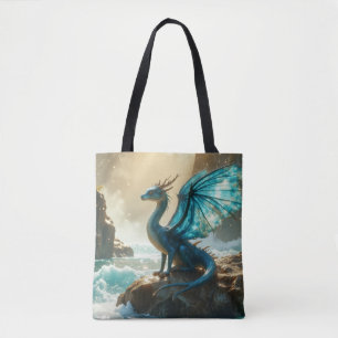 Bolso De Tela dragón de agua azul