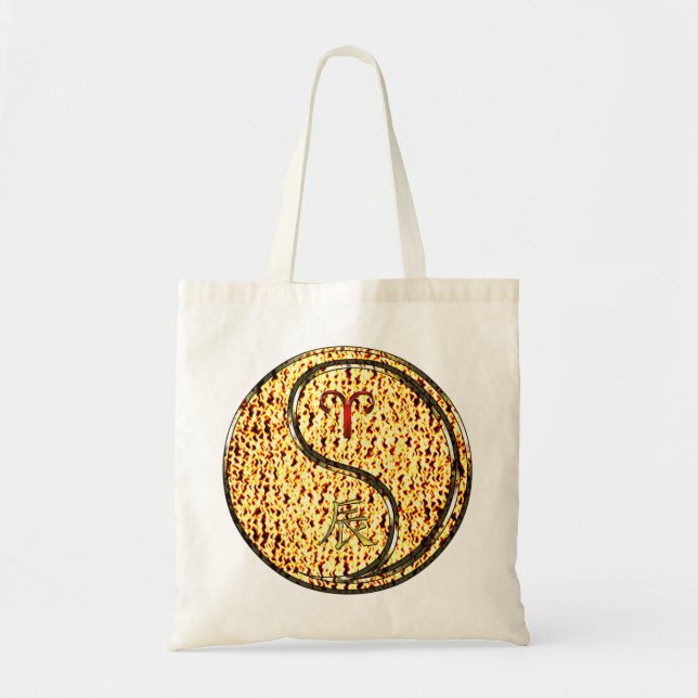 Bolso De Tela Dragón de Aries y Fuego (Frente)