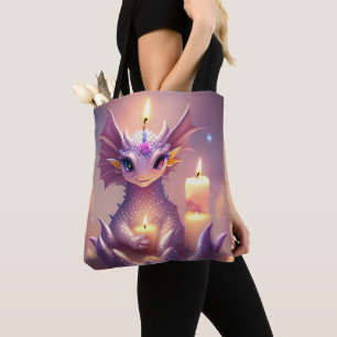 Bolso De Tela Dragón de fantasía con velas de cumpleaños