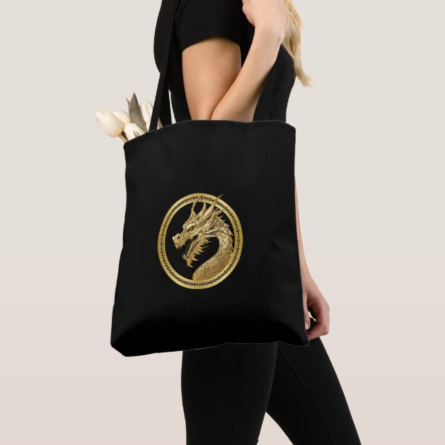 Bolso De Tela Dragón de oro (Detalle)