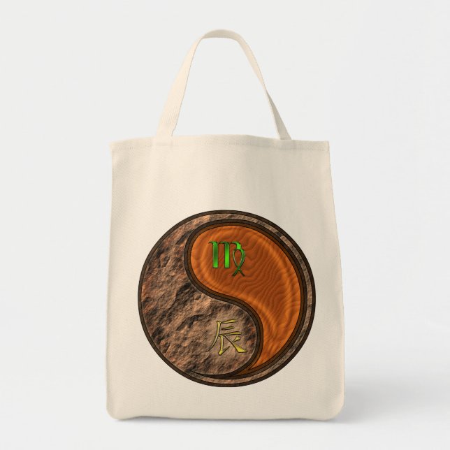 Bolso De Tela Dragón de Virgo y Madera (Frente)