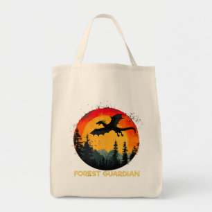 Bolso De Tela Dragón del bosque del atardecer