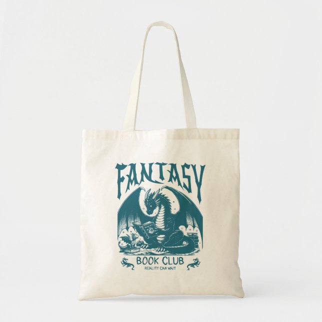 Bolso De Tela Dragón del club de libros de fantasía (Frente)