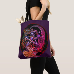 Bolso De Tela Dragón del Pentáculo Art Nouveau