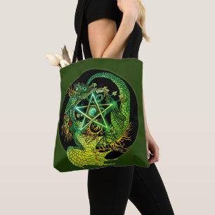 Bolso De Tela Dragón del Pentáculo Art Nouveau