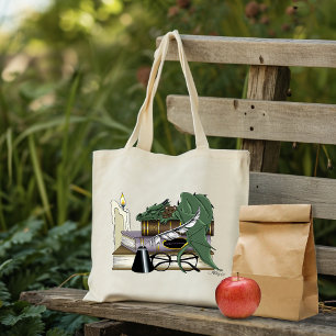 Bolso De Tela Dragón Durmiente Caprichoso Verde Acogedor Amante