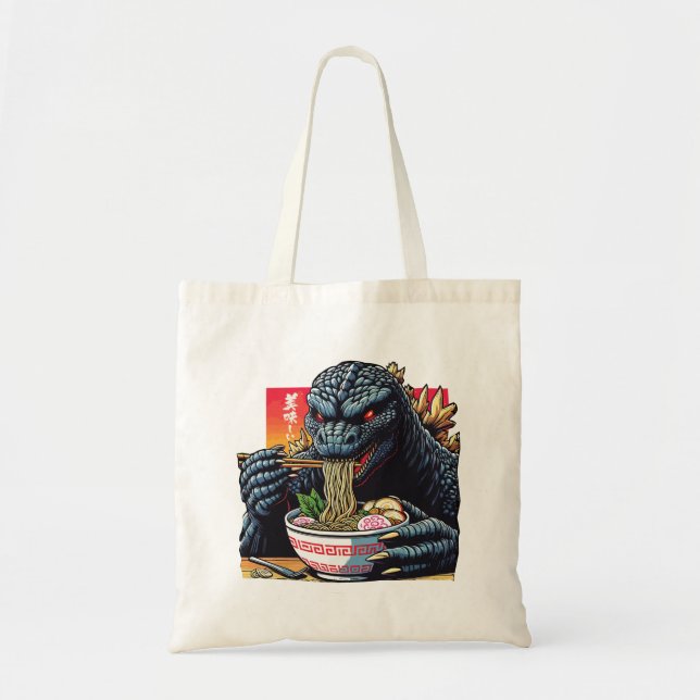 Bolso De Tela Dragon eating ramen  (Frente)