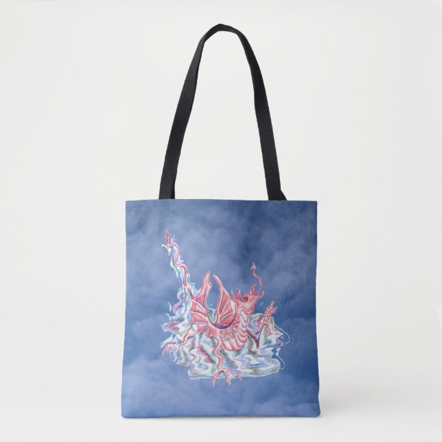 Bolso De Tela Dragón en cielo azul (Anverso)